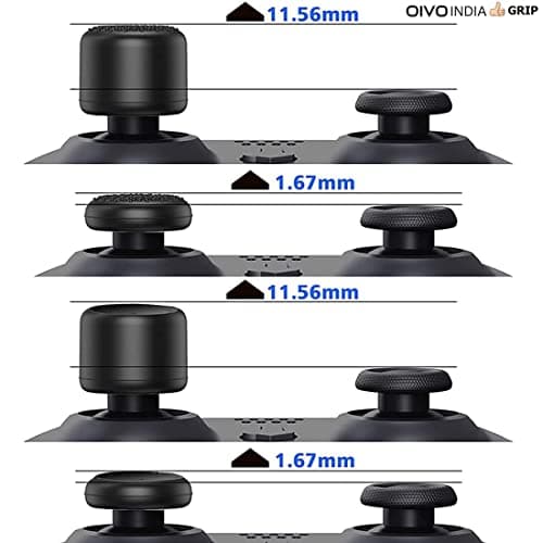 OIVO INDIA 8Pcs Black Silicone FPS Thumb Grip Set (Compatible with PS5,PS4,Nintendo Switch Pro) 6