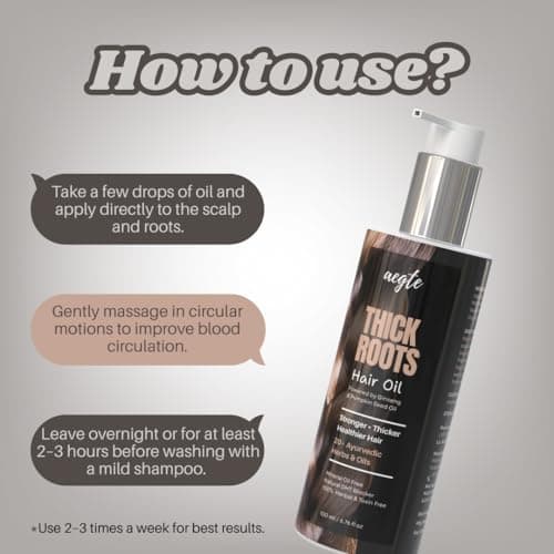 Aegte Thick Roots Hair Oil With 20+ Ayurvedic Herbs | Natural DHT Blocker 100ml 5