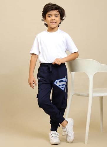 Kidsville Official DC Comic Superman Graphic Printed Regular Fit Blue Jogger for Boys 4