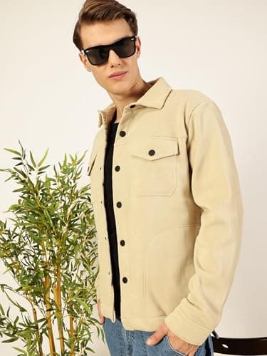 Thomas Scott Regular Fit Open Front Snap Button Closure Knitted Jacket for Men (TSMLJKT02 Cream, L) 2
