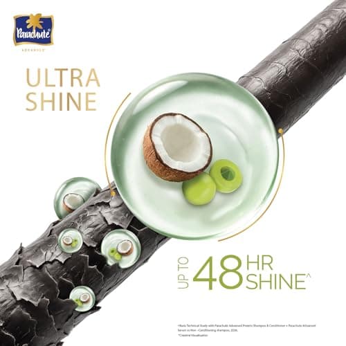 Parachute Advansed Protein Shampoo with Coconut Milk & Amla | Up to 48 hr Shine | Ultra Shine | Protein Lock Technology | Paraben free | For Men & Women | 340ml 5