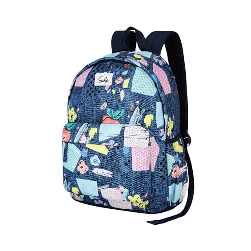 Genie Patchy Casual Backpack, Blue | Spacious Daypack for College, Travel & Everyday Use | Women & Girls 2