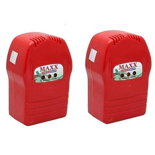 Pack of 2 Super MAXX (power saver electricity home) Save Upto 40% Electricity Bill Everyday | 3D Hologram Original Tested Product | The Superior, Digital & Powerful Electricity Saver Device (Red) (Pac