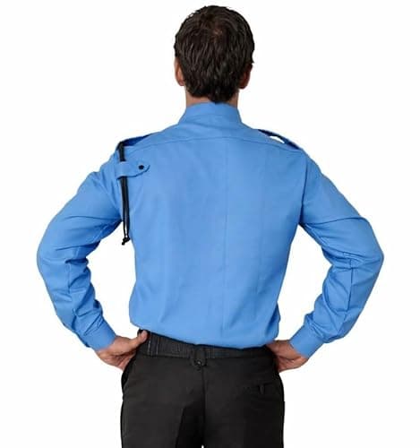 REGALIA Security Guard Shirt, Sky Blue, with Lanyard, Whistle and Flaps, Long Sleeve Uniform Shirt (in, Numeric, 48, Regular) 3