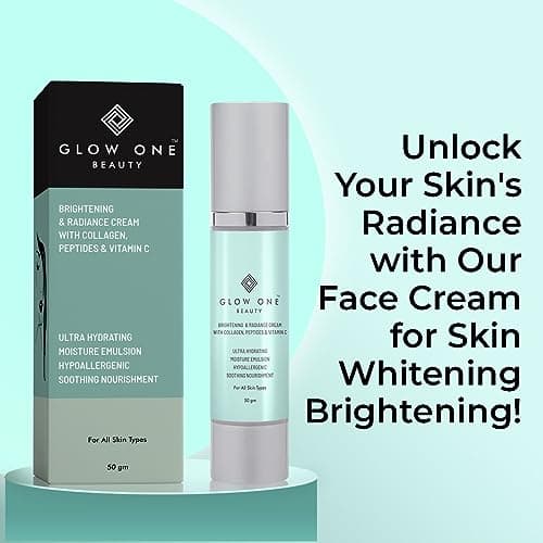Glow One Beauty Brightening & Radiance Cream with Collagen, Peptides & Vitamin C | Ultra Hydrating Moisture Emulsion for All Skin Types | 50 g 4