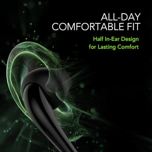 Oraimo in-Ear Wired Earphones with Mic | 3.5mm Audio Jack | 12 mm Drivers | Airing Design | Phone/Tablet Compatible (Black) 3