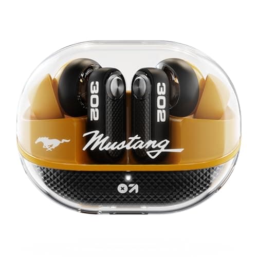 GOBOULT Mustang Sprint in Ear Earbuds with 60H Playtime, Amp App Support, 32dB Active Noise Cancellation, Quad Mic ENC, Dual Device Pairing, 10mm Driver, BTv 6.0 Wireless (Turbo Yellow)