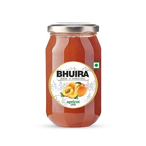 Bhuira Apricot Jam - 240g | All Natural No Added Preservatives, Artificial Colors | Handmade Himachal Vegan Spread | Breakfast Dessert Jam | Healthy Snack | Guilt-Free | Sweet Tart