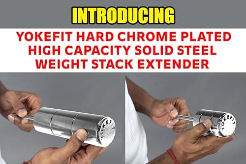 YOKEFIT Gym pin Stack Extender Weight Replacement Hard Chrome Plated Solid Steel with high Capacity alloyed Steel for Gym Fitness Workouts Strength Resistance Training (Large 6 inch 2.5kg 8mm) 2