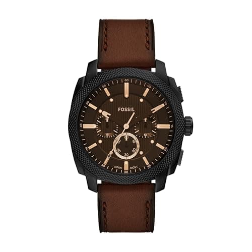 Fossil Machine Brown Quartz Leather Watch FS6101