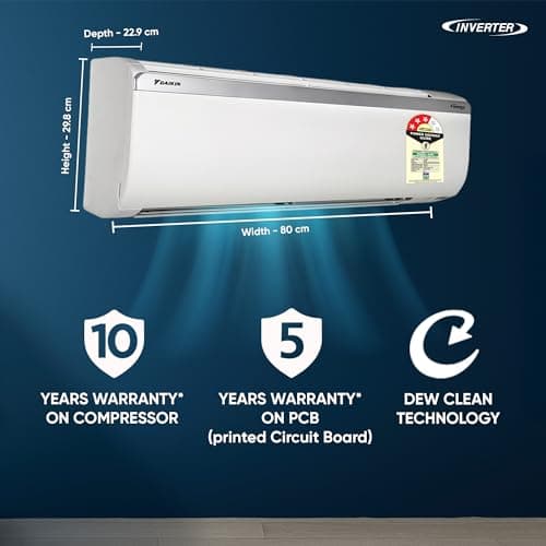 Daikin 1.0 Ton 3 Star, New Star rated, Inverter Split AC (Copper, PM2.5 Filter, MTKL35XV16, White) 3