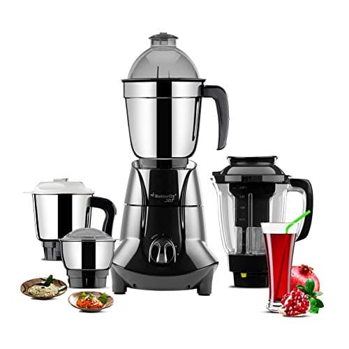 Butterfly Jet Elite Mixer Grinder, 750W, 4 Jars (Grey) & Cordial Non Induction Base Aluminium Pressure Cooker with Outer Lid, 5 Litres, Silver 2