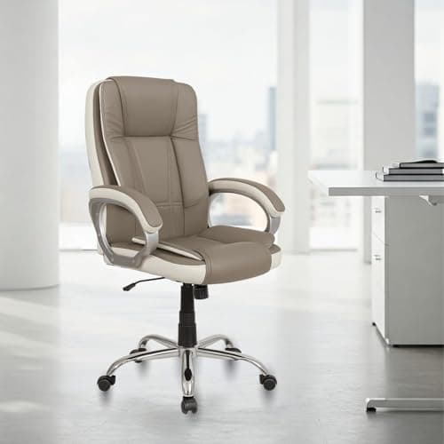 ACTIVA Ergonomic Office Chair | Leatherette Seating Chair with Adjustable Height | 3-Year Warranty | 360° Revovling Chair| Comfortable Padded Seating/Suitable for Office/Study (Venture, White & Grey) 2