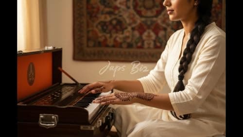 Salablez® Deluxe Harmonium | 7 Bellow | 42 Sur/Keys | With Coupler | Free Padded Carry Bag | ~440Hz Long Sustain Sound | Ideal for Yoga Bhajan Kirtan DJ | For Boys Girls Adults Musical Instrument 5