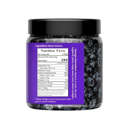MORVI NUT Black Raisins (Kali Kishmish) 250gm | Premium Seedless Dry Grapes | Naturally Sweet, Soft & Fresh | Rich in Iron & Fiber | Healthy Dry Fruits | Hygienically Packed 2
