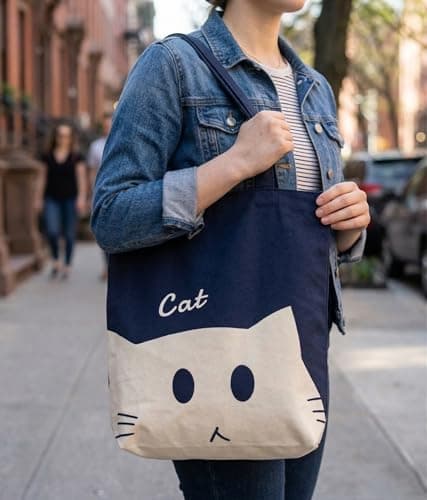 MISPACIO Cotton Bag Shoulder Tote | 100% Natural Canvas, Zipper Closure, Multi purpose Reusable, Daily Use, Printed, Trending, Western Style | Work, Office, Shopping, College for Girls and Women 3