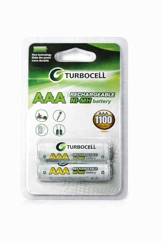AAA Rechargeable Batteries 1100mAh 1.2V Ni-MH Pack of 2, Long Lasting Power for Cordless Phones, Toys, Remotes & Gadgets Turbo