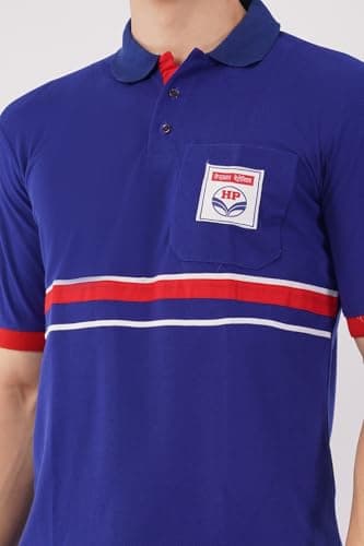 HP HPCL Hindustan Petroleum Official Uniform T-Shirt for Men | Premium Petrol Pump Workwear (in, Alpha, XL, Regular) 4