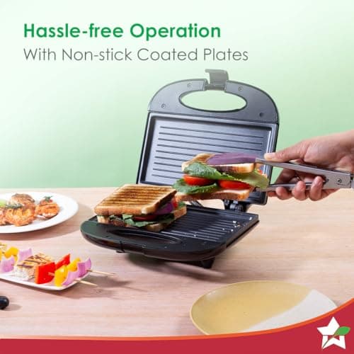 Wonderchef Prato Plus Griller (800 Watts) & Crescent Electric Kettle | Healthy Non-stick Aluminium Grill Plates | Sleek and Compact Design | 1.8 Litre Kettle Capacity | Boil Water in 5 Mins, Black 4
