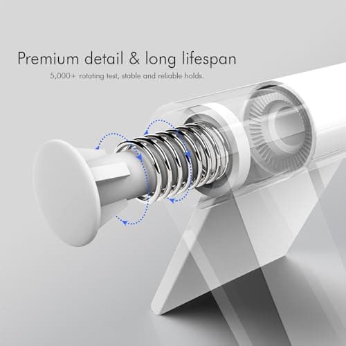 Wireless Gold Adjustable Phone Stand Compatible with Tablets, Kindle E-Readers & Phone Multi Angle Desktop Holder (White) 3