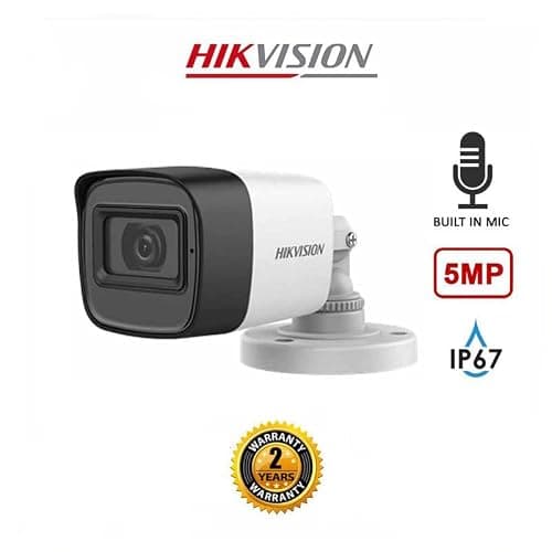 HIKVISION 8 Channel DVR with 5MP 4 Dome & 4 Bullet Cameras with Audio Recording (Day/Night Vision) + 2TB HDD + Cable Roll (1+3) 8 CH Power Supply + BNC & DC Full Combo Kit 2