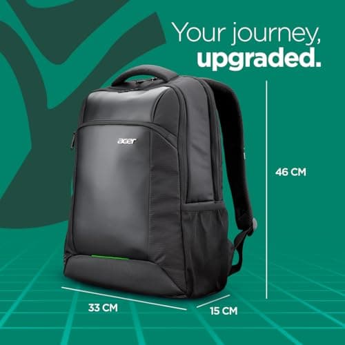 acer Trenzo New Airmesh Padded Premium Black 15.6" Laptop Backpack I USB Charging, 23 Litres 2 Spacious Compartment I Multipurpose Univeral Trendy Bagpack 4