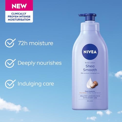 NIVEA Shea Smooth 600ml Body Lotion with Hyaluronic Acid & Deep Moisture Care | 72Hr Hydration | With Shea Butter | Non Greasy Formula for Smooth, Supple & Healthy Looking Skin | For Dry Skin 3