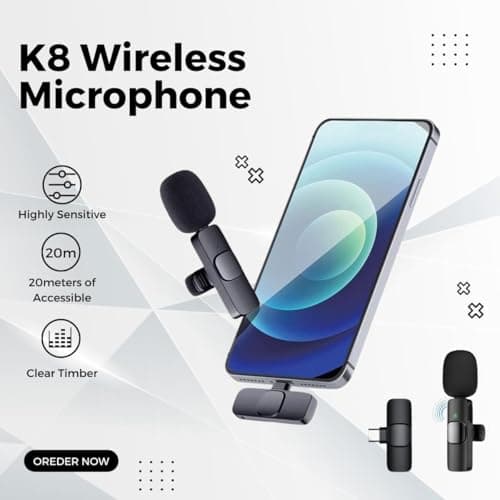 USTINE® SnapX1s Vlogging Kit with Fill Light & Wireless Mic | 3-in-1 70cm Extendable Selfie Stick Tripod with Bluetooth Remote + K8 Mic for YouTube, Reels & Vlogs (Android/iPhone) 3