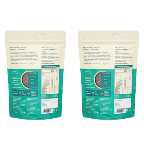 Nourish You Raw & Whole Chia Seeds 1kg Combo Offer Value Pack| Dirt & Stone free | Gluten Free | Source of Calcium, Protein , Dietary Fibre & Antioxidant | Rich with Omega 3 & Zinc | Premium superfood 3