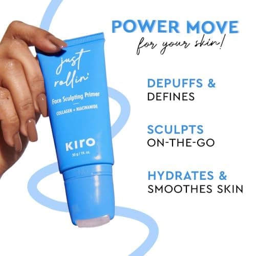 Just Rollin' Face Sculpting Primer - Au Naturel, 30g | Hydrating, Plumping & Bluring | Brightening & Soothing | Non-Stick & Clear Formula | Infused with Niacinamide, Glycerin & Collagen Peptides 5