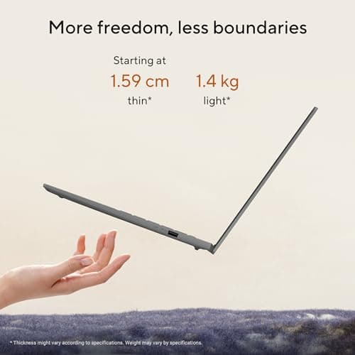 ASUS Vivobook S14,Smartchoice,AMD Ryzen AI 7 350,16GB RAM,1TB SSD,OLED,14",Windows 11, Office24,M365 Basic (1Yr)*, Matte Gray,1.4Kg, M3407KA-SF049WS,50 Tops,Metallic Design,Next-Gen AI Laptop,Copilot+ 4
