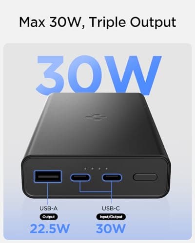 Spigen ArcPack 20000mAh Power Bank, PD3.0, PPS, Fast Charging, 30.0W Max Output, 2 Type-C Ports, 1 USB-A Port - (Aluminum, Black) 3