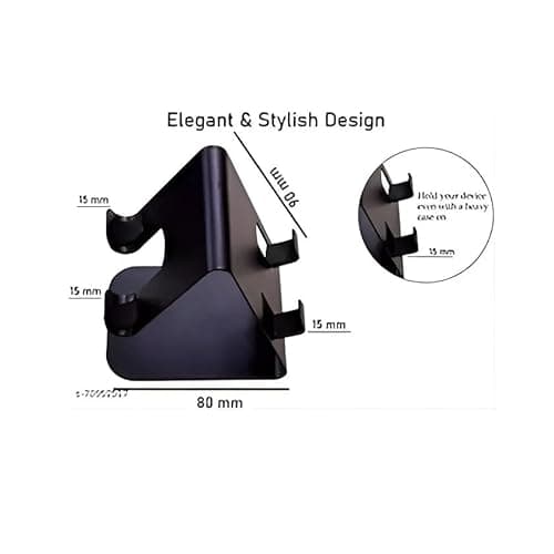 Gladiadora® Mobile Stand for Table, Dual Sided Mobile Holder/Stand Desktop Universal Hard Plastic Mobile Holder (Black) (1) 4