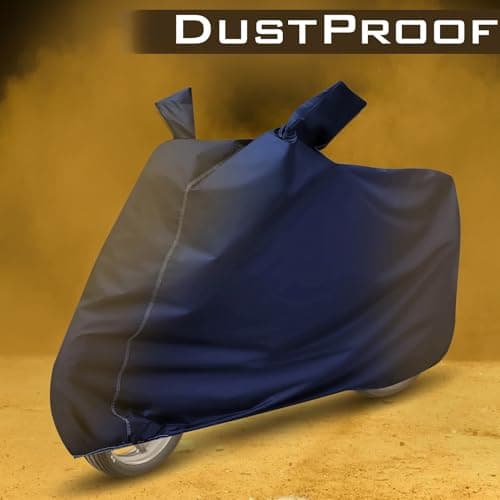Auto Hub 100% Waterproof Scooty Bike Cover, Dustproof, UV Protection Bike Body Cover for All Two Wheeler Scooter Scooty Activa Size - Blue 2