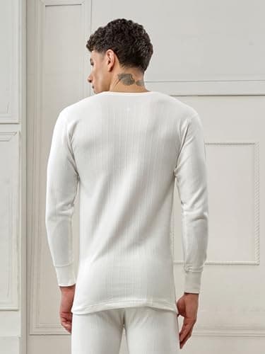 Lux Inferno Men's Round Neck Thermal Vest | Full Sleeves | Regular Fit | Pack of 1 | White 2