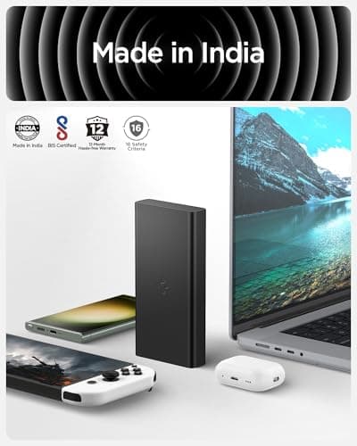 Spigen ArcPack 20000mAh Power Bank, PD3.0, PPS, Fast Charging, 30.0W Max Output, 2 Type-C Ports, 1 USB-A Port - (Aluminum, Black) 4