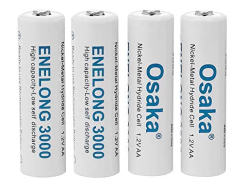 Osaka NI-MH HR06 4xAA 3000mAh Enelong Rechargeable Battery Set for Camera Flashes, Mic, Toys, Remote. 5