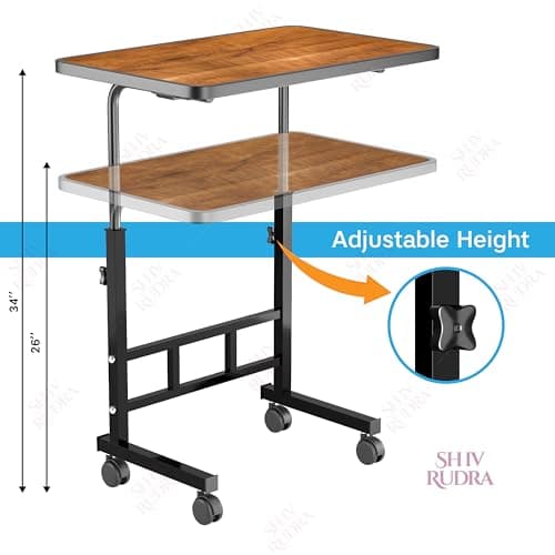 Height Adjustable Multipurpose Office Table for Home/Writing Desk for Office/Folding Table for School/Folding Study Table/Work from Home Table (Medel-A Wood) 3
