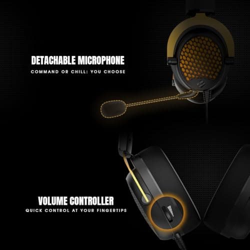 Cosmic Byte CryoCore 7.1 Surround Wired Gaming Headset with Noise-Cancelling Mic, Honeycomb Metal Design, Braided Cable, PC Software & PS4/PS5 3D Audio Support (Black) 3