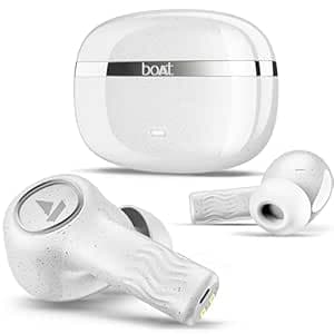 Boat Nirvana Ion ANC, Active Noise Cancellation(~32dB), 120Hrs Battery, App Support, Crystal Bionic Sound, 4Mics ENx, v5.3 Bluetooth TWS in Ear Earbuds Wireless Earphones with mic (Quartz White)