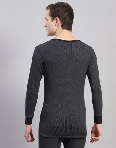 Monte Carlo Mens Solid Black Round Neck Full Sleeve Thermal Vest (6240BM5BL-0-36) 4