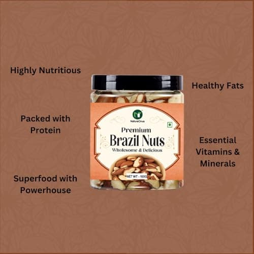 NatureOnus Premium Jumbo Brazil Nuts 100gms | Premium Grade Brazil Nut for a Nutritious Delight | Dry Fruits | Whole Brazil Nuts are loaded with high selenium contents 3