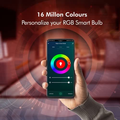 wipro 9-Watt B22 WiFi Smart LED Bulb with Music Sync (16 Million Colours + Warm White/Neutral White/White) (Compatible with Amazon Alexa and Google Assistant), Standard (NS9400)(Pack of 1) 3