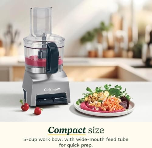 Cuisinart FP-5IN 5-Cup Food Processor for Chopping, Slicing & Shredding | 300W Compact Kitchen Processor with Reversible Stainless Steel Disc, Wide Feed Tube & Easy-Clean Bowl, Silver 3