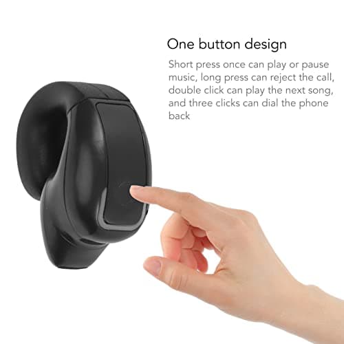 Denash Open Ear Bluetooth Earbuds,Bluetooth 5.3 Wireless Single Earpiece Ear Clip,IPX4 Water Proof Air Conduction Headphones for Running Cycling (Black) 3
