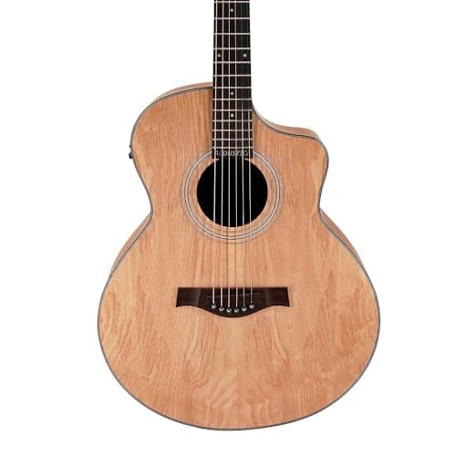Kadence A06EQ-N Acoustica 40" Electro Acoustic Guitar | Grand Auditorium Cutaway | Ash Wood | Built-in Pickup + 2 Band EQ | Comes with Bag | Includes Learning Course | Natural 5