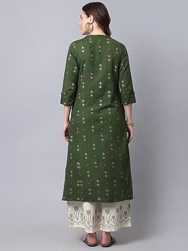 Pistaa's Women's Cotton Salwar Suit (KUPZO_CHESSRT_MG_3XL48_Mehendi Green_XXX-Large) 5