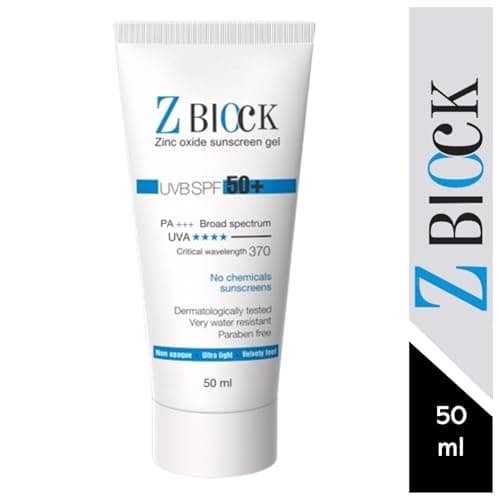 Z-Block Zinc Oxide Sunscreen Gel With Spf 50+ (50 Ml) - Pack Of 2, Sensitive 2