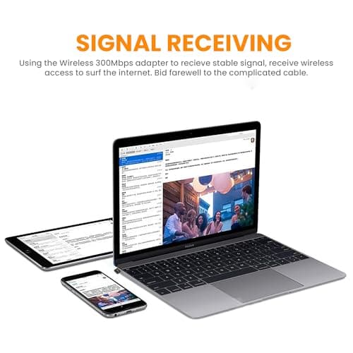 Techie USB WiFi Adapter 300Mbps Wireless Dongle for PC TV Box Laptop 2