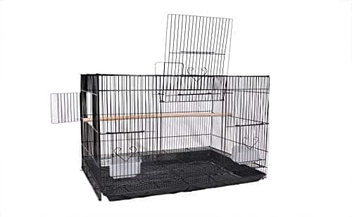 AVI CRAVE Bird Iron Cage For Budgies,Finches,Love Birds,Cocktails,Conures,Black, 1 level, medium 2